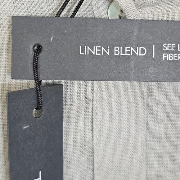 Tahari NWT Women's Linen Tunic Top Blouse Shirtdress Small Green Summer Natural - Picture 6 of 9